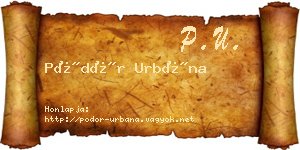 Pödör Urbána névjegykártya